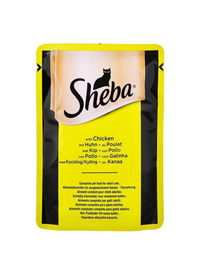 Sheba Adult Wet Cat Food Rich in Chicken in Gravy 85g